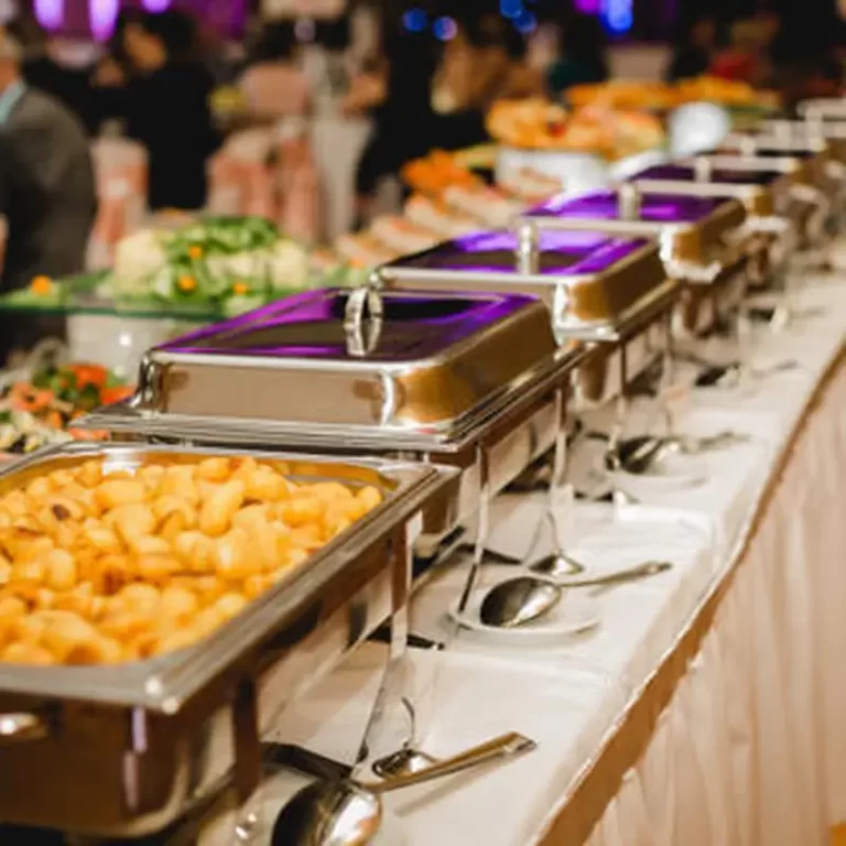 Buffet system arrangement by catering services in Bangalore