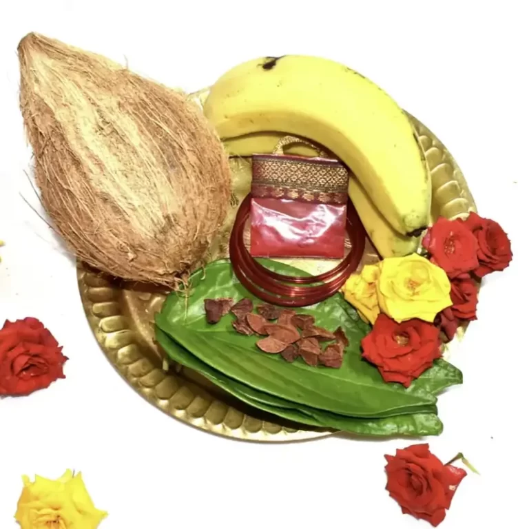 Traditional thambulam items arranged for functions by catering services in Bangalore