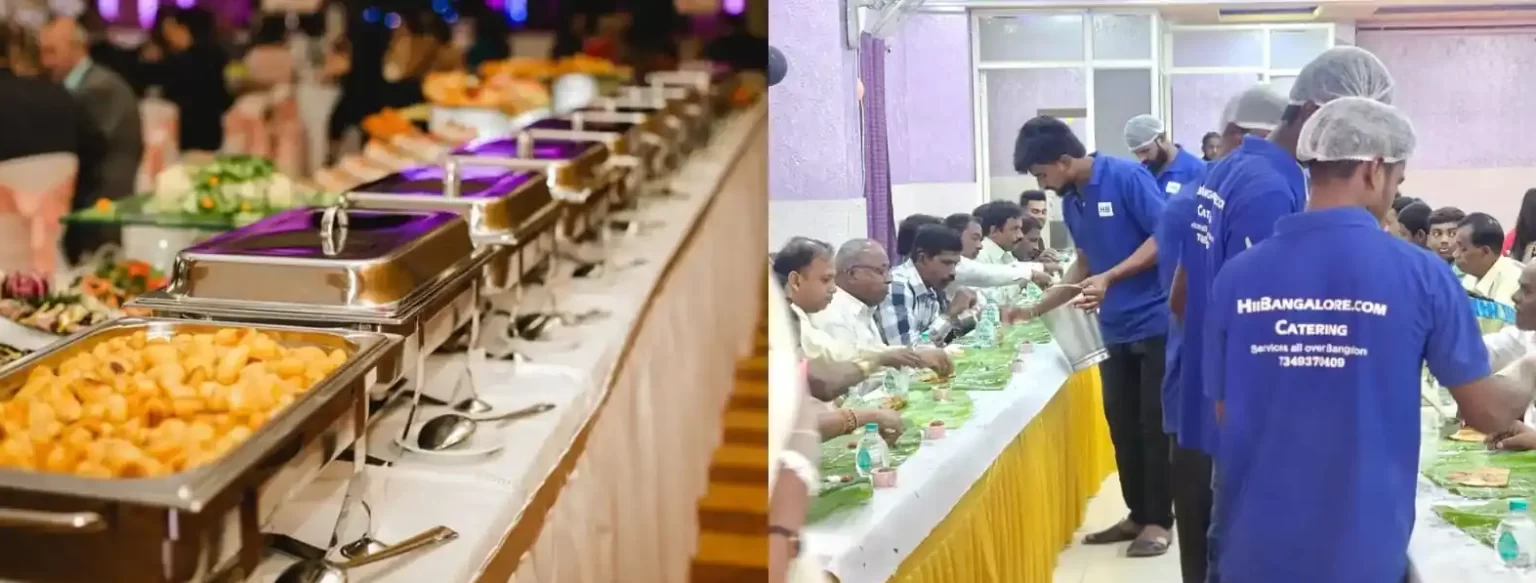 Vegetarian catering services in Bangalore with buffet and traditional leaf service